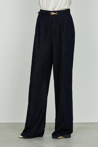 Panta ALAIN_20 v.alta con ts francesi più pinces più cint.con alamaro wild fit d.blu RELISH