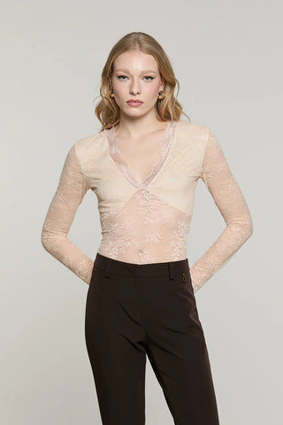 RELISH Body LIORA manica lunga scollo v pizzo