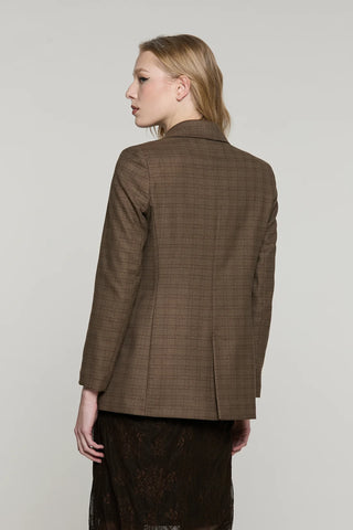 RELISH Giacca SUPERIOR lunga manica lunga doppio petto con spille quadri più lurex