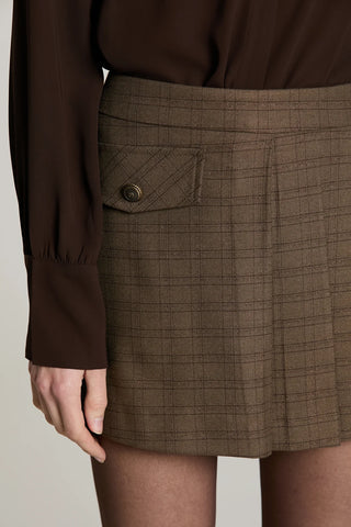 RELISH Shorts ACCIAI con pannello più pieghe più patta quadri con lurex